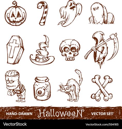 Hand Drawn Halloween Royalty Free Vector Image