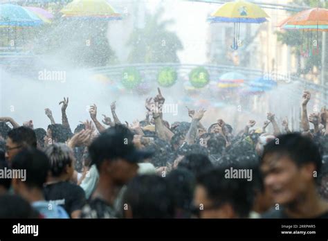 Yangon April People Celebrate The Water Festival