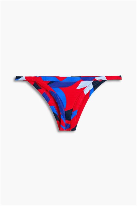 Seafolly Aloha Printed Ribbed Low Rise Bikini Briefs The Outnet