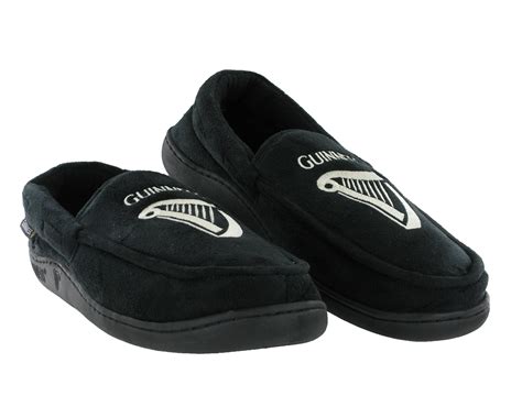 New Mens Guinness Warm Lined Novelty Mules Full Slip On Black Slippers