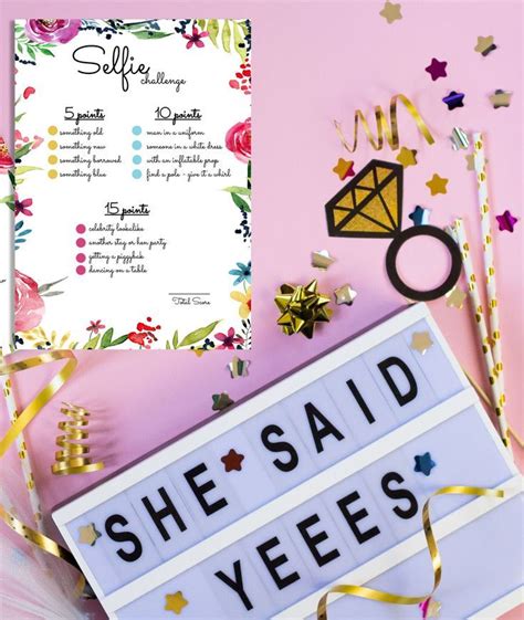 Selfie Challenge Hen Party Games Print At Home Hen Party Bridal