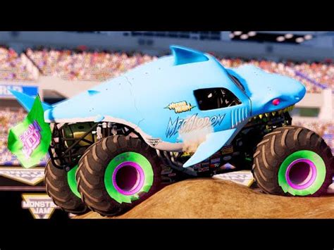 Monster Jam MEGALODON NEON Freestyle Monsterjam Beamng Gravedigger