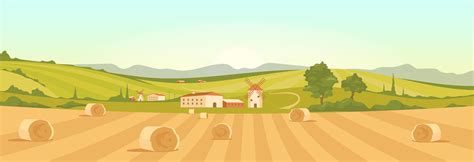 Farm in countryside landscape 1779900 Vector Art at Vecteezy