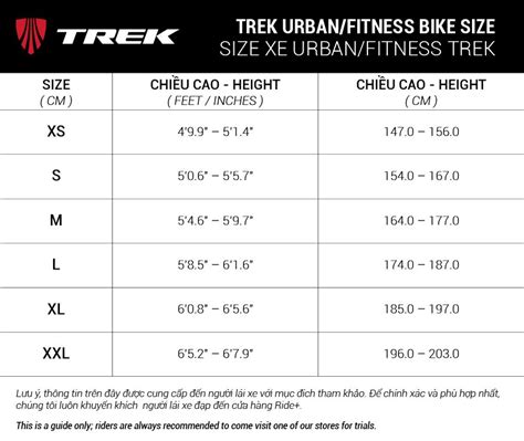 Trek Womens Bike Size Chart Bike Sizing Guide What Size Trek Bike Do