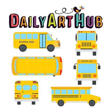 School Bus Collection Clip Art Set – Daily Art Hub // Graphics, Alphabets & SVG