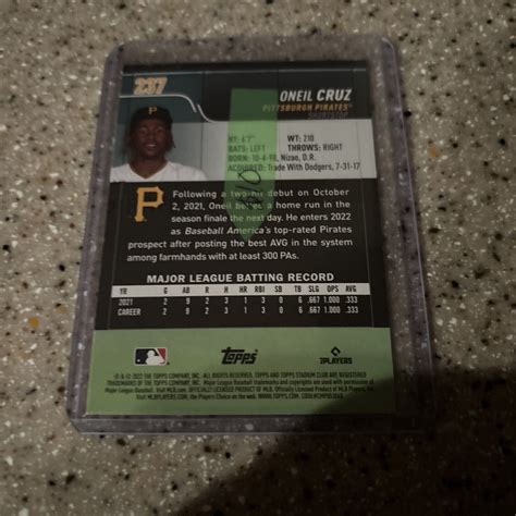 2022 Topps Stadium Club 237 Oneil Cruz Rc For Sale Online Ebay