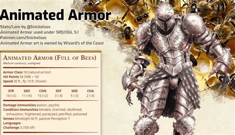 D&D: Stats for animated armour full of bees go viral