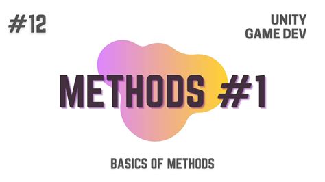 How To Make A Game Unity C Methods Part Unity Tutorial
