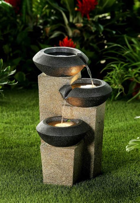 Three Tiered Modern Style Illuminated Water Fountain Jeco Wholesale Fcl