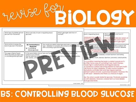 Aqa Gcse Biology Controlling Blood Glucose Teaching Resources