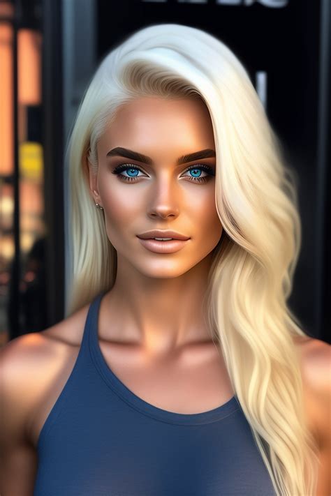 Lexica Year Old Female Platinum Blonde Hair Blue Eyes Broad