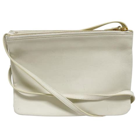 Céline Trio White Leather ref 784576 Joli Closet