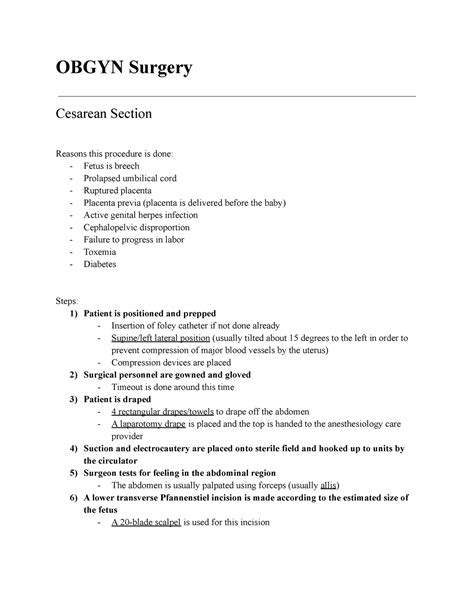 Obgyn C Section Surgical Technology For The Surgical Technologist Th