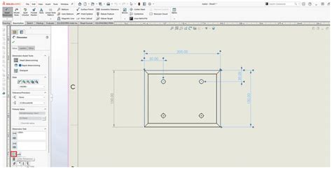 define hole wizard dimensions   solidworks drawing