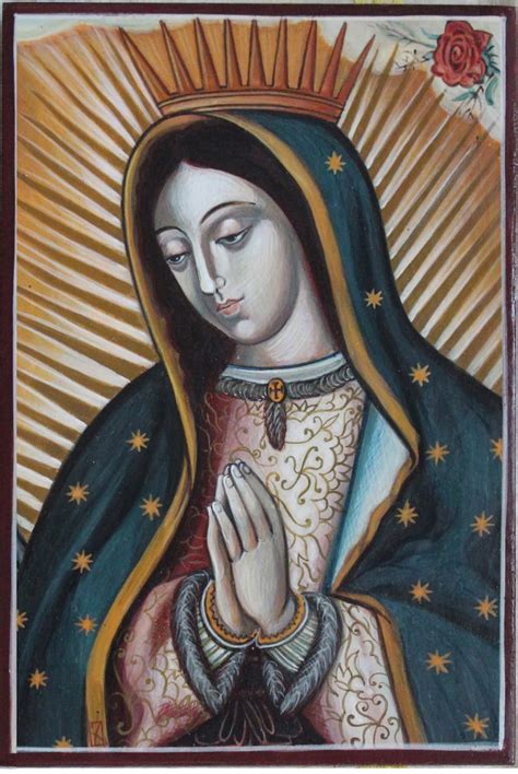 Our Lady Of Guadalupe Virgin Of Guadalupe Catholic Handmade Icon On