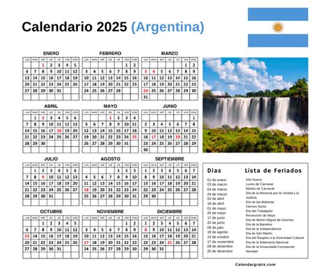 Calendario Argentina 2025 Con Feriados Para Imprimir Excel PDF Y PNG