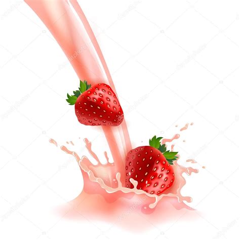 Strawberry Milk Illustration — Stock Vector © Macrovector 93123920