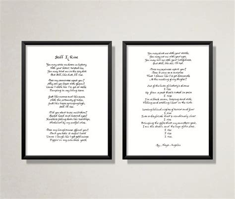 Still I Rise Print Calligraphy Print Framed Poem by Maya Angelou – The