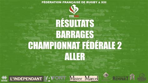 R Sultats Des Matchs De Barrages De Championnat Aller De F D Rale