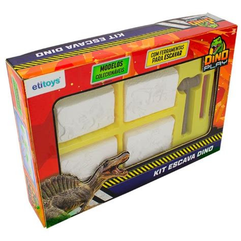 Kit Escava Dinossauro 7 Peças Etitoys