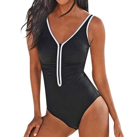 2019 Summer Bikinis Women Plus Size Black Bodysuits Tankini Swim Jupmsuit Swimsuit Beachwear