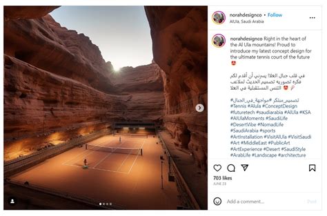 Tennis Court Of AlUla Saudi Arabia Or A Digital Artwork Read The