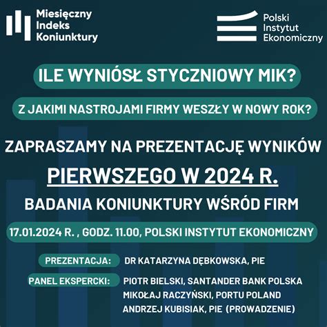 Prezentacja Miesi Cznego Indeksu Koniunktury Polski Instytut Ekonomiczny