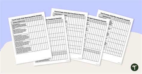 Common Core Standards Checklist Math Grades K Digital Bundle