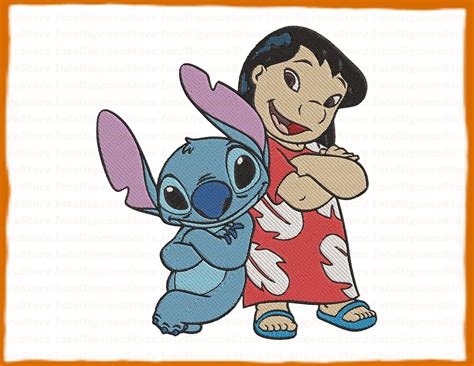 Lilo And Stitch Filled Embroidery Design 40 Instant Download Etsy