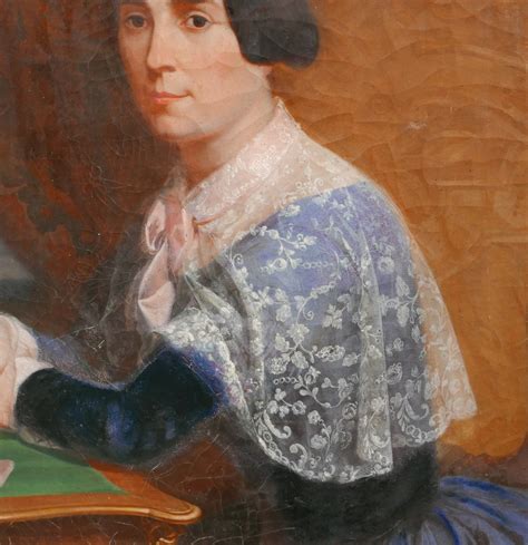 Proantic Portrait De Femme Epoque Louis Philippe Huile Toile Du Xix