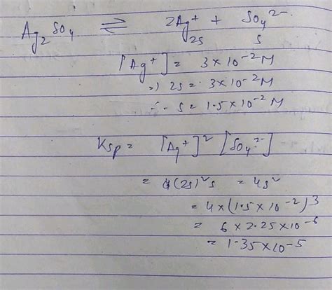 Per Elementary In A Saturated Solution Of Ag So Silver Ion