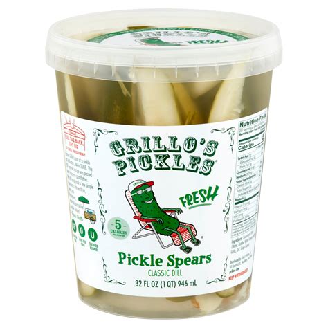 Grillo S Pickles Classic Dill Pickle Spears 32 Fl Oz Kosher Jar