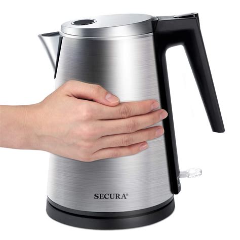 Secura Double Wall Stainless Steel Electric Kettle Water Heater For Tea