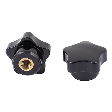 Unique Bargains M Female Threaded Black Plastic Star Head Screw On