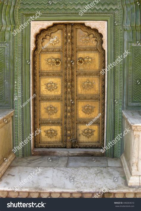 Old Golden Doors Of The Jaipur City Palace Over 104 Royalty Free