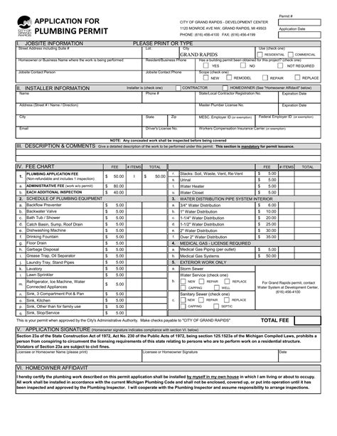 Mi Plumbing Permit Form Fill Out Printable Pdf Forms Online