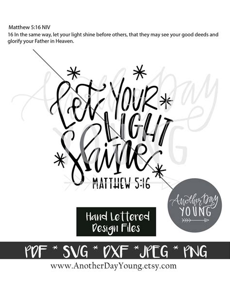 Let Your Light Shine Matthew 5 16 Svg Jesus Svg God Svg Etsy