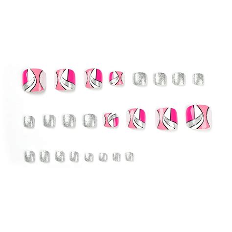 TINYSOME 24 Pcs Square Short Fake Toenails Full Cover False Toenails