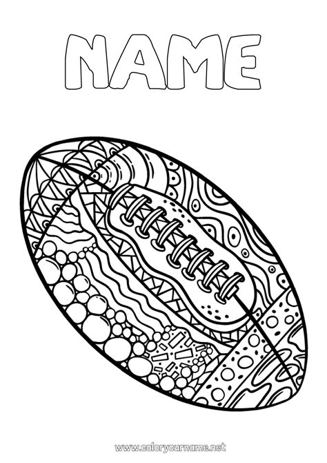 Coloring Page No 1027 Sport Super Bowl Rugby