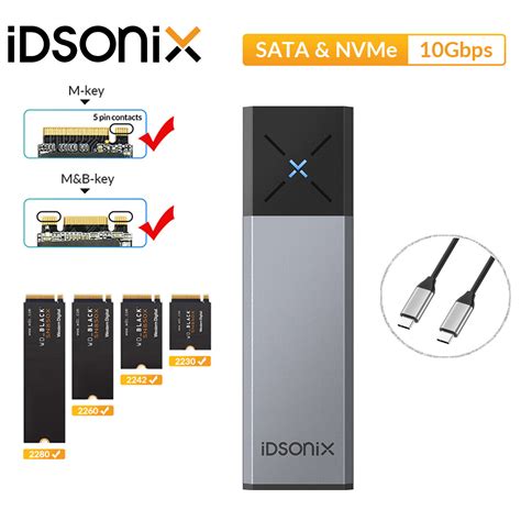 Used Idsonix M Nvme Ngff Sata Ssd Enclosure Usb Gbps Adapter