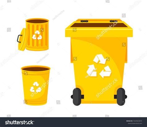 Modern Yellow Recycle Plastic Waste Garbage Stock Vector Royalty Free