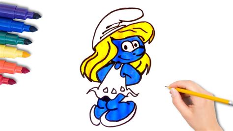 How To Draw A Smurfette Easy Step By Step Youtube