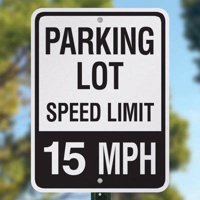 Parking Lot Speed Limit Signs 15 MPH Emedco