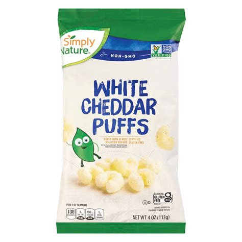 Simply Nature White Cheddar Puffs Gluten Free Non Gmo Snack