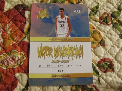 Victor Wembanyama Gold Lightning Rookie Custom Card Mint Made