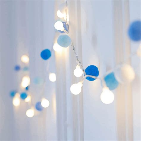 Rosnek Pom Pom String Lights 6 56 Ft 20 LEDs Cute Fairy Lights Battery