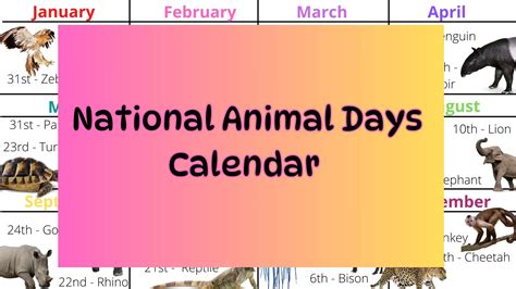 Mash > Animals > National Animal Days Calendar