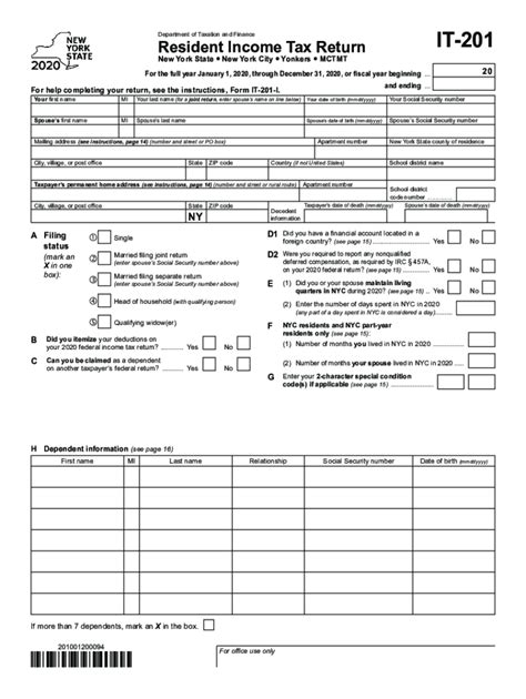 New York State Fillable Tax Forms - Printable Forms Free Online