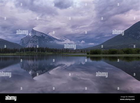 Storm Clouds Over Mount Rundle And The Vermillion Lakes Banff National