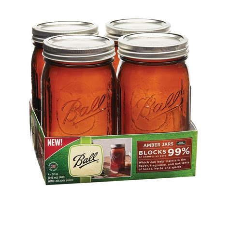 Ball Oz Pk Amber Jars Wide Mouth Amber Jars Jar Mason Jars